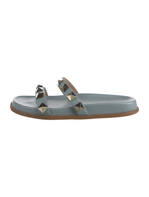 Valentino Rockstud Accents Leather Slides