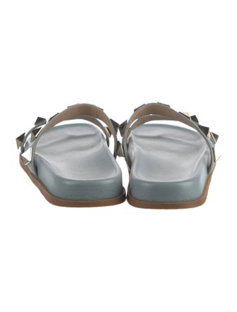 Valentino Rockstud Accents Leather Slides