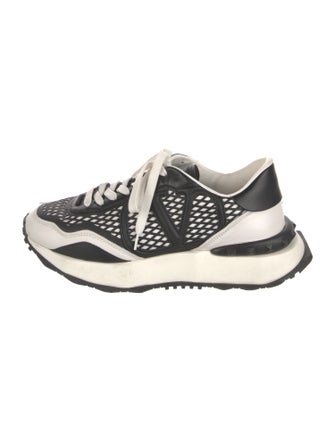 Valentino Rockstud Accents Leather Athletic Sneakers