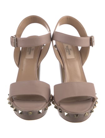 Valentino Rockstud Accents Leather Sandals