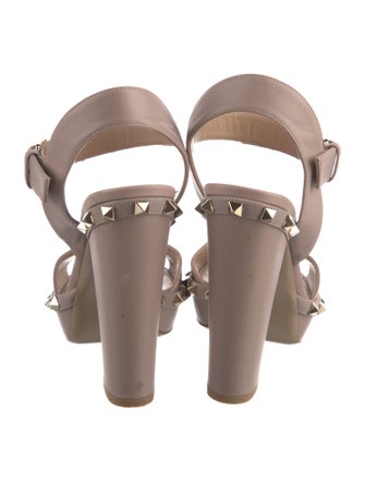 Valentino Rockstud Accents Leather Sandals