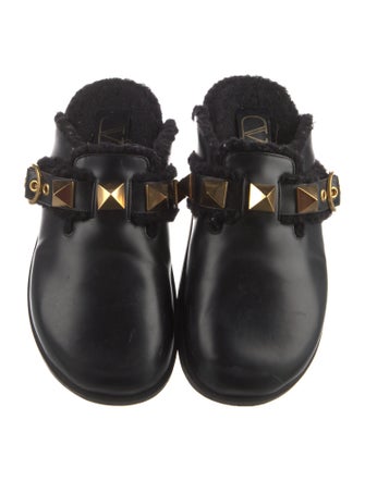 Valentino Rockstud Accents Leather Mules