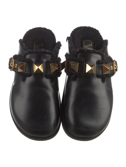 Valentino Rockstud Accents Leather Mules