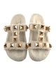 Valentino Rockstud Accents Fur Slides