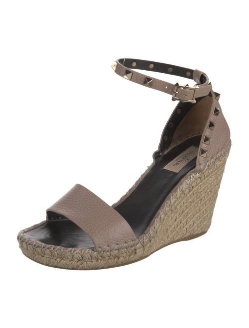 Valentino Rockstud Accents Leather Espadrilles