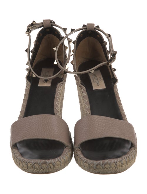 Valentino Rockstud Accents Leather Espadrilles