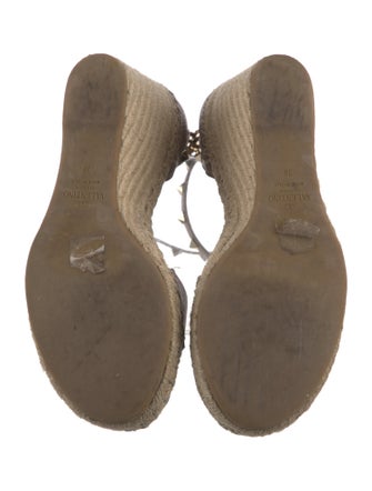 Valentino Rockstud Accents Leather Espadrilles