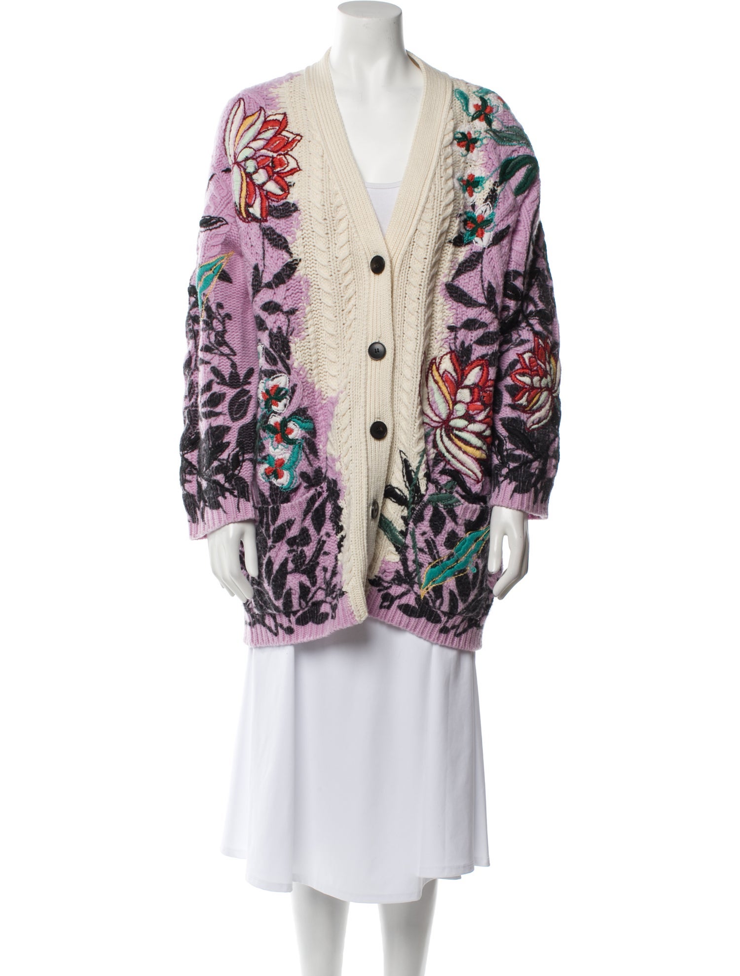 Valentino Printed V-Neck Sweater