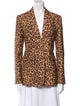 Valentino Virgin Wool Animal Print Blazer
