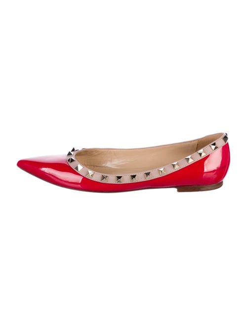 Valentino Rockstud Accents Patent Leather Ballet Flats