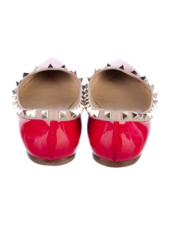 Valentino Rockstud Accents Patent Leather Ballet Flats