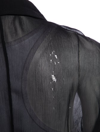 Valentino Silk Long Sleeve Button-Up Top