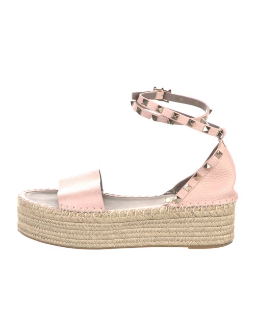 Valentino Rockstud Accents Leather Espadrilles