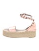 Valentino Rockstud Accents Leather Espadrilles