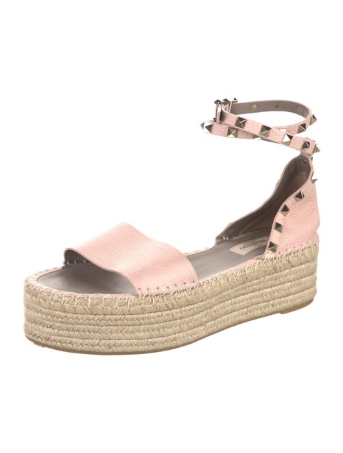 Valentino Rockstud Accents Leather Espadrilles