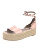 Valentino Rockstud Accents Leather Espadrilles