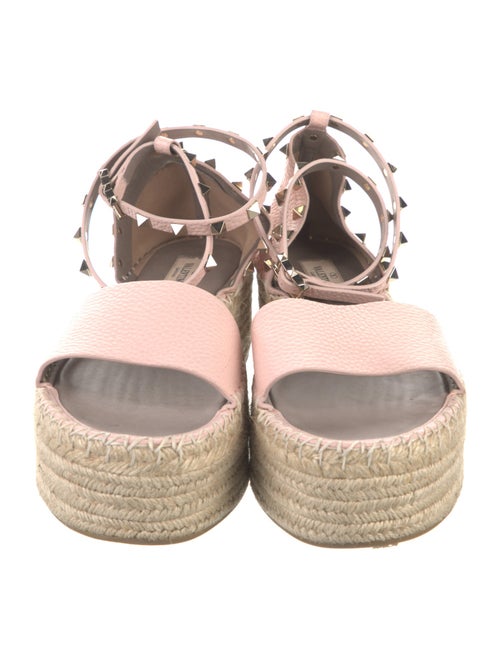 Valentino Rockstud Accents Leather Espadrilles