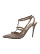 Valentino Rockstud Accents Patent Leather T-Strap Pumps