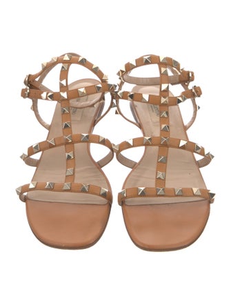 Valentino Rockstud Accents Leather Gladiator Sandals