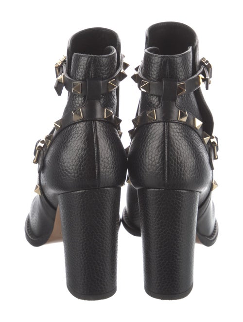 Valentino Rockstud Accents Leather Moto Boots