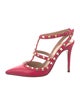 Valentino Rockstud Accents Leather T-Strap Pumps