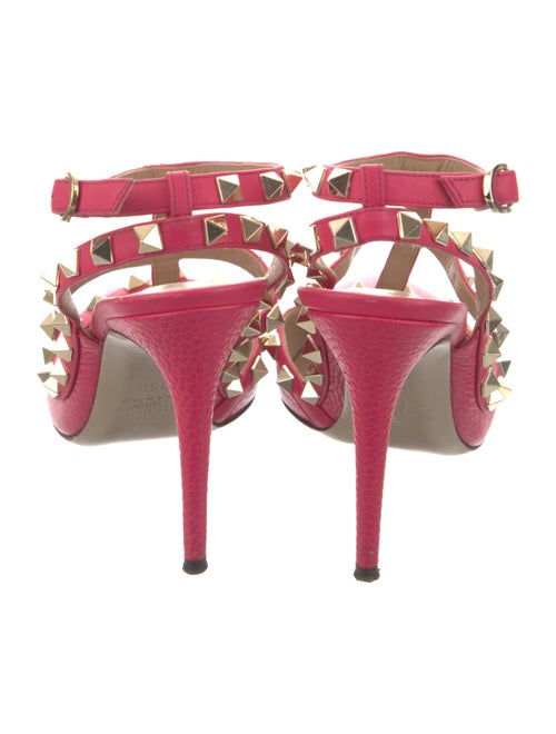 Valentino Rockstud Accents Leather T-Strap Pumps