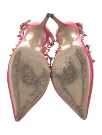 Valentino Rockstud Accents Leather T-Strap Pumps