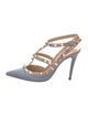 Valentino Rockstud Accents Leather T-Strap Pumps