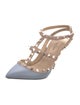Valentino Rockstud Accents Leather T-Strap Pumps