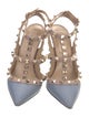 Valentino Rockstud Accents Leather T-Strap Pumps
