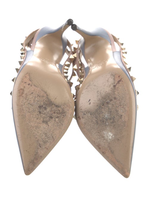 Valentino Rockstud Accents Leather T-Strap Pumps