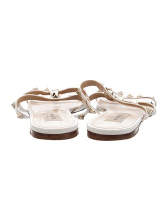 Valentino Rockstud Accents Leather Slides