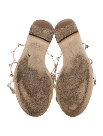 Valentino Rockstud Accents Leather Slides