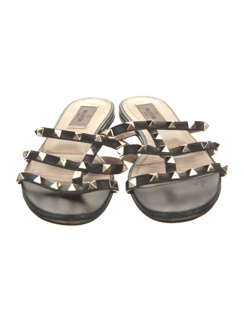 Valentino Rockstud Accents Leather Slides