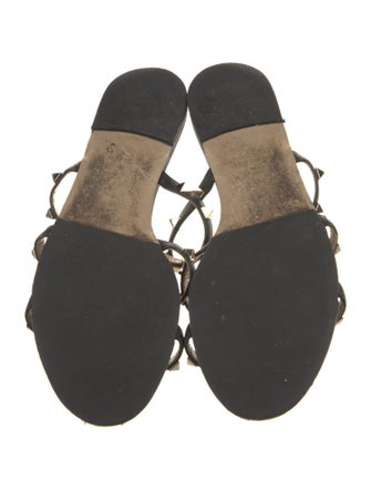 Valentino Rockstud Accents Leather Slides