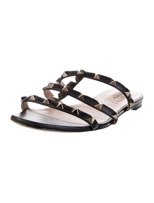 Valentino Rockstud Accents Leather Slingback Sandals