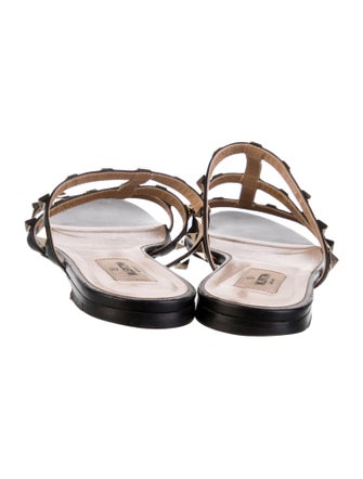 Valentino Rockstud Accents Leather Slingback Sandals