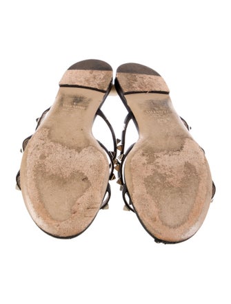 Valentino Rockstud Accents Leather Slingback Sandals