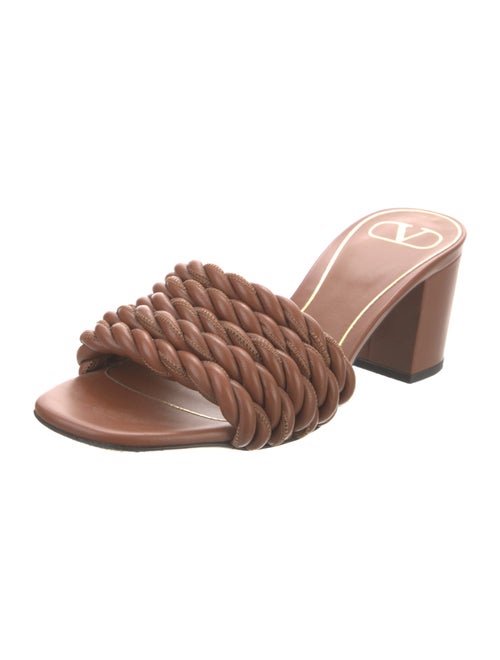 Valentino Leather Braided Accents Slides