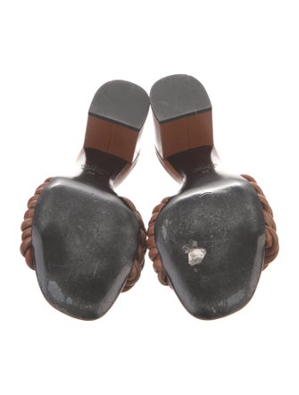 Valentino Leather Braided Accents Slides