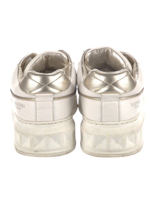 Valentino Rockstud Accents Leather Sneakers