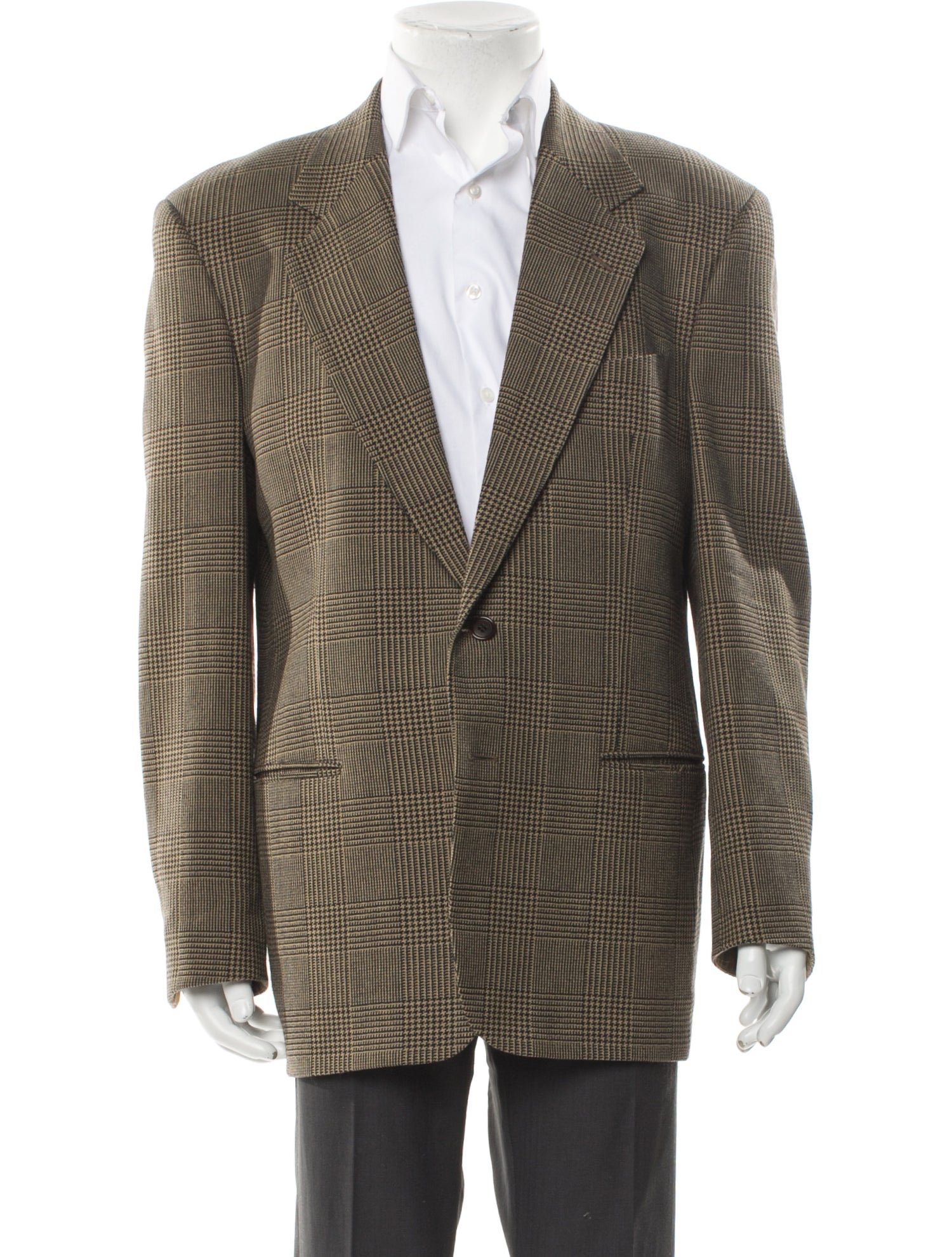 Valentino Virgin Wool Houndstooth Print Sport Coat