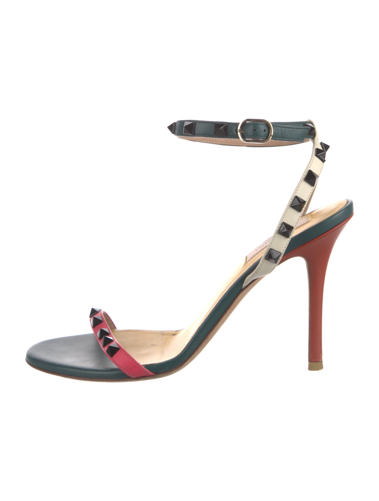 Valentino Rockstud Accents Leather Sandals