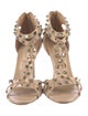 Valentino Rockstud Accents Leather T-Strap Sandals