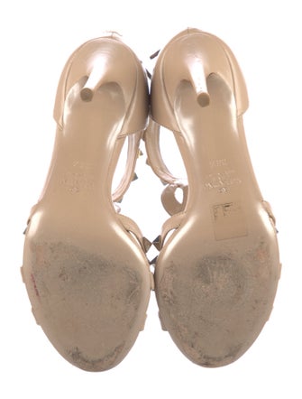 Valentino Rockstud Accents Leather T-Strap Sandals