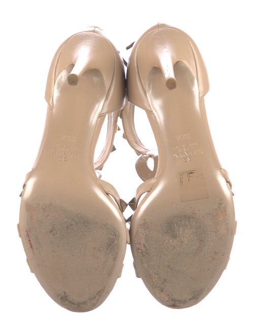 Valentino Rockstud Accents Leather T-Strap Sandals