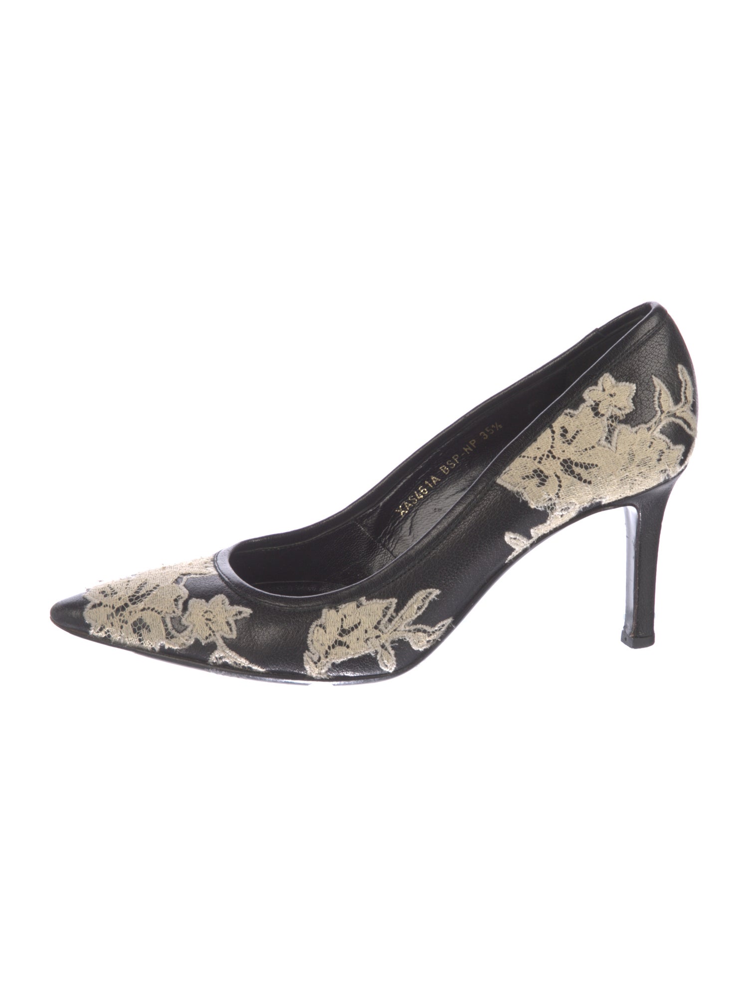 Valentino Leather Floral Print Pumps