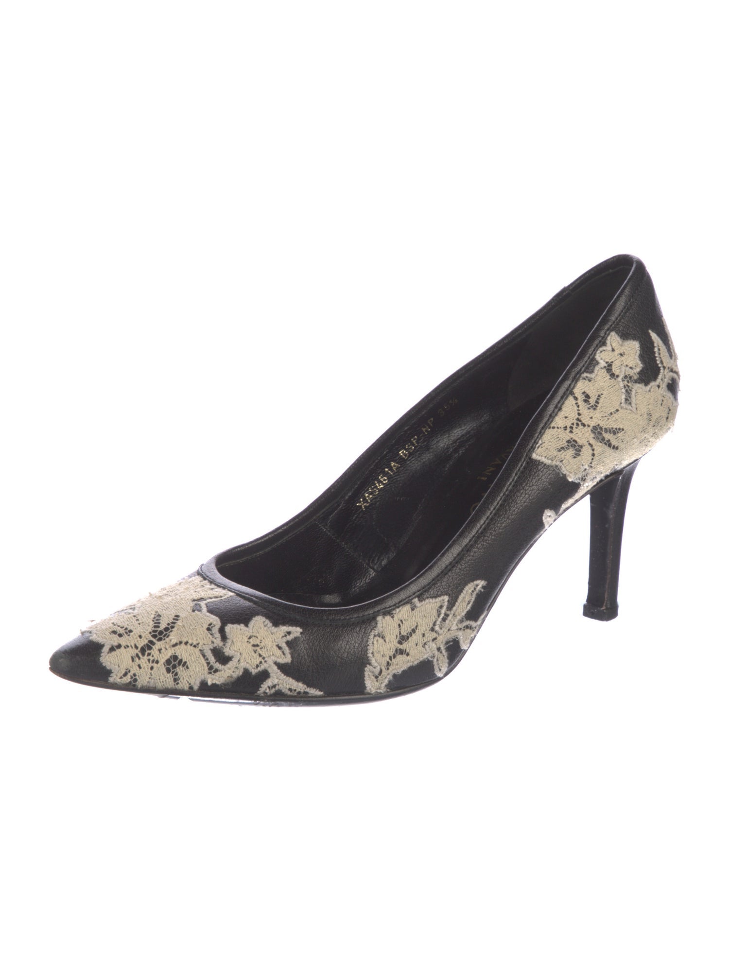 Valentino Leather Floral Print Pumps