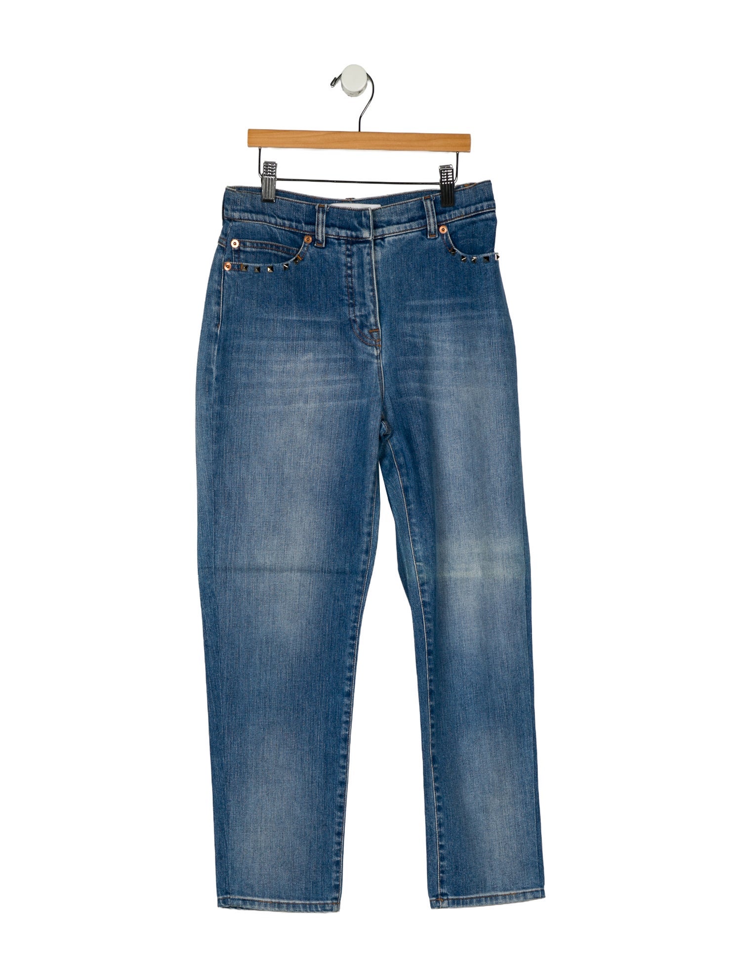 Valentino Mid-Rise Straight Leg Jeans