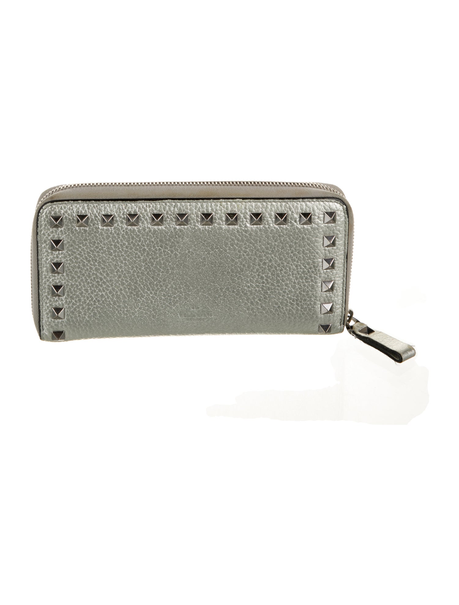 Valentino Rockstud Accents Leather Continental Wallet